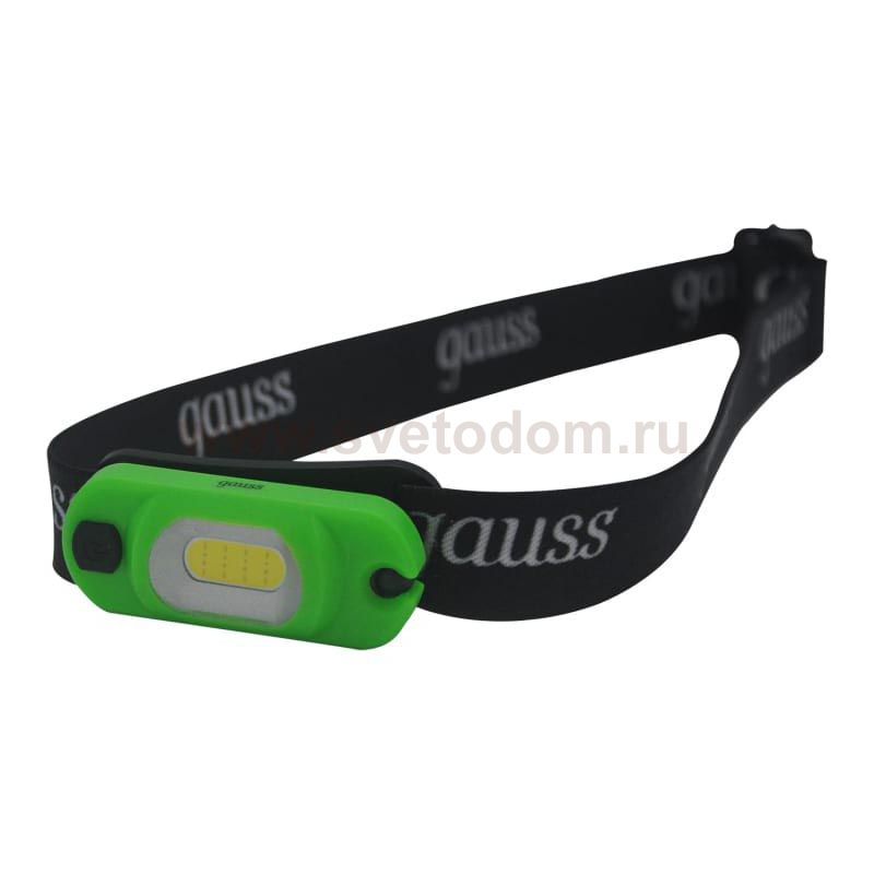 Фонарь налобный Gauss модель GFL408 3W 150lm Li-ion 300mAh LED (GF408)