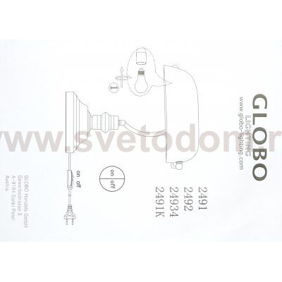 Настольная лампа СССР стиля Globo 2491 Antique золото