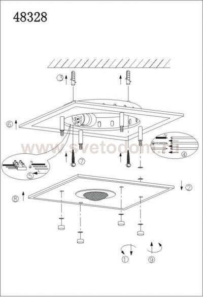 Светильник квадратный Globo 48328 Malaga