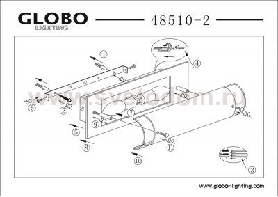 Светильник Globo 48510-2 Specchio
