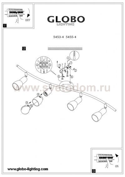 Светильник на 4 лампы Globo 5453-4 Cathy
