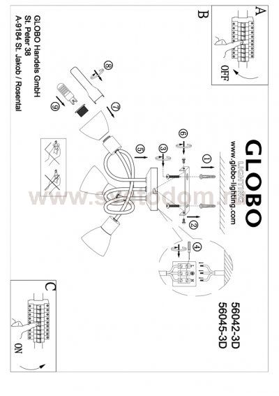 Светильник Globo 56042-3D