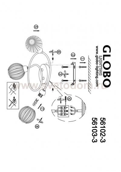 Светильник Globo 56102-3 Degray