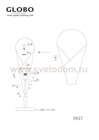 Светильник настольный Globo 5927 Ling