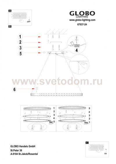 Люстра Globo 67037-24 Marilyn I