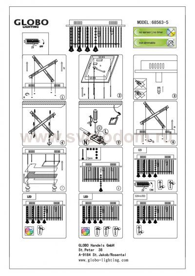 Люстра Globo 68563-5 Fragilis