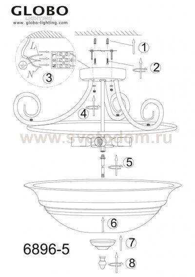 Люстра Globo 6896-5 Toledo