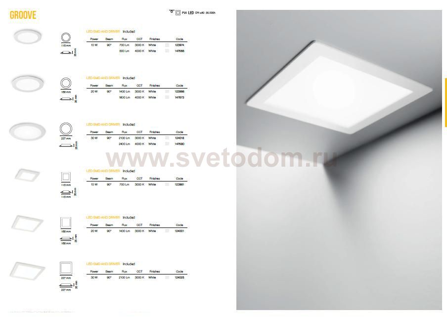 Ideal Lux GROOVE FI 20W ROUND 3000K