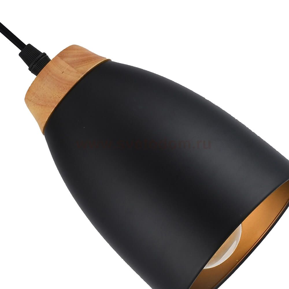 Подвес HIPER H035-1 1*E27*60Вт BLACK/WOOD Vilma