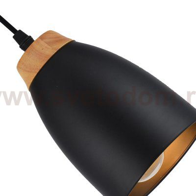 Подвес HIPER H035-1 1*E27*60Вт BLACK/WOOD Vilma