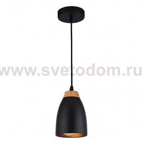 Подвес HIPER H035-1 1*E27*60Вт BLACK/WOOD Vilma