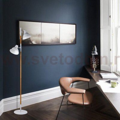 Торшер HIPER H089-2 2*Е27*60Вт WHITE/BROWN TORINO