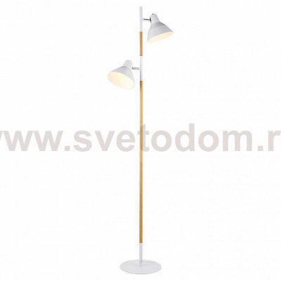 Торшер HIPER H089-2 2*Е27*60Вт WHITE/BROWN TORINO