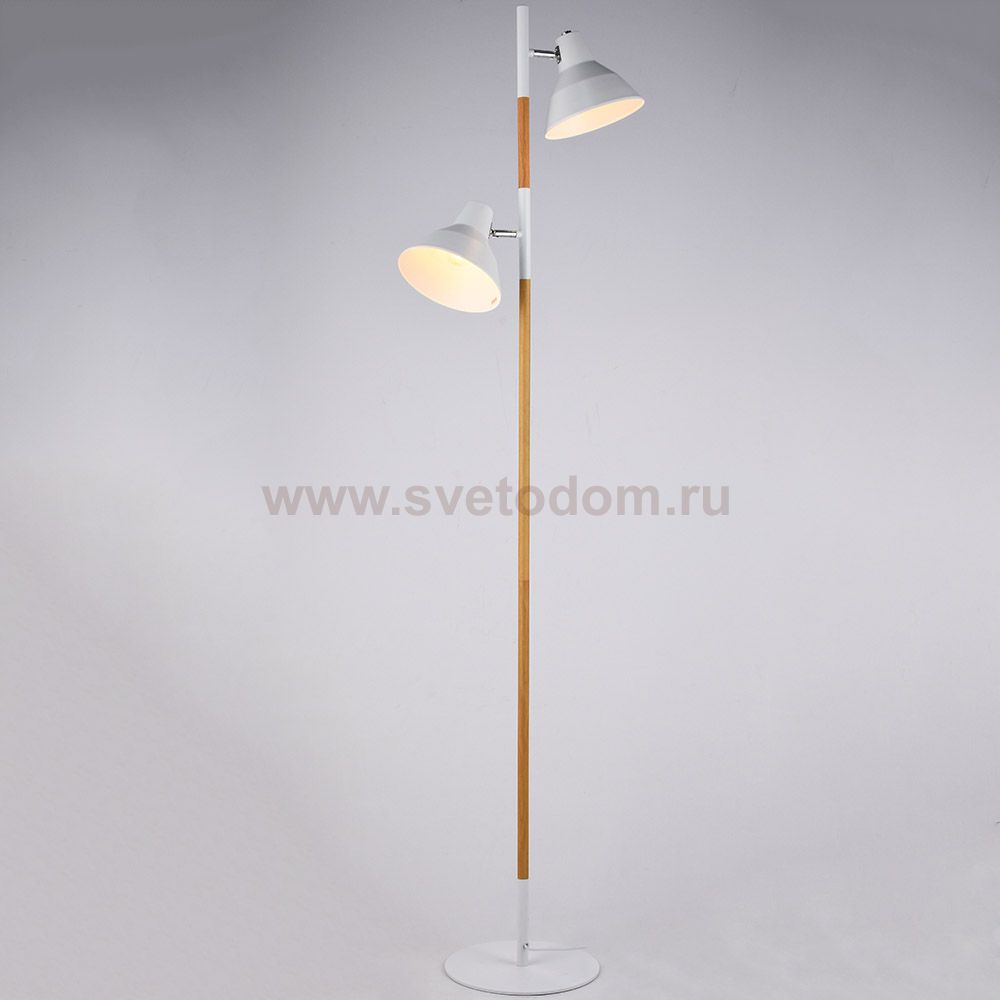 Торшер HIPER H089-2 2*Е27*60Вт WHITE/BROWN TORINO