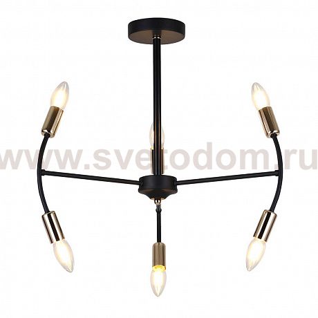 Люстра HIPER H122-6 6*E14*40Вт BLACK/GOLD Tineo