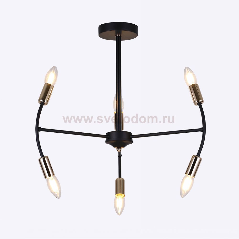Люстра HIPER H122-6 6*E14*40Вт BLACK/GOLD Tineo