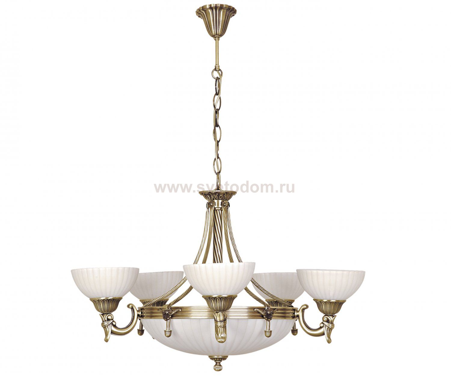 Люстра ЖАСМИН 5 плаф антик (5*E27+3*Е14) H=81cm, D=72cm Kink light 2065/5+3 ANTIK