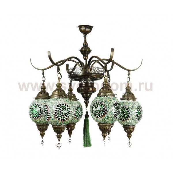 Люстра МАРОККО зеленый h-80 d-70 Е14 6*40w Kink light 0215Т6,07(70)W
