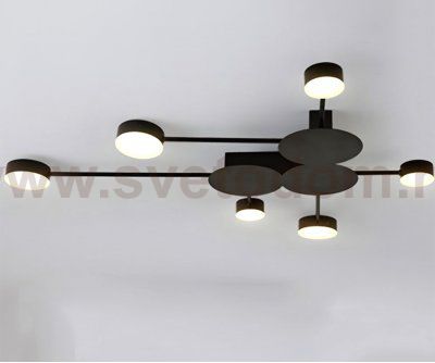 Kink Light 2206D,19 Настенно-потолочный светильник диммируемый Фирс черный w64*6,5 h100 Led 48W (4000K) с пультом ДУ