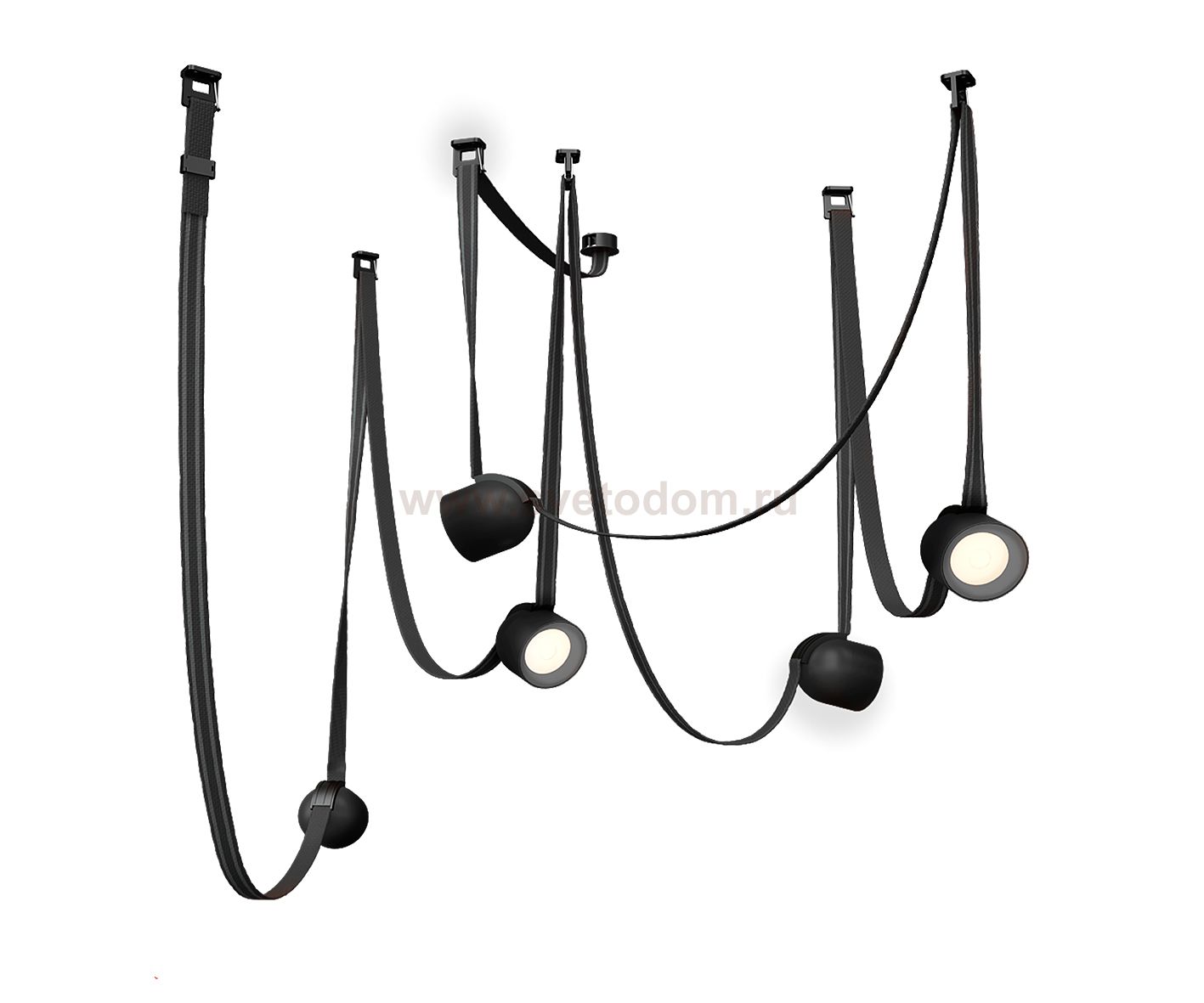 Kink Light 6428K,19 Комплект ременной трековой системы Сатори черный w100*40 h150 Led 5*9W (4000K)