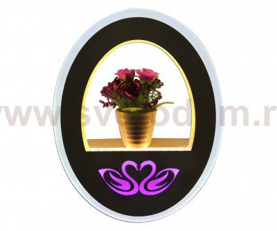 074110,22 Бра Лебеди белый w27*21 h4 Led 21W (3000+4000k+сиреневая подсветка),  3 режима свечения Kink light