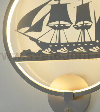 Светильник бра КОРАБЛЬ черный w30*8 h-35 LED 18W (4000K) Kink light 74110,4