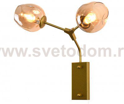 Светильник бра НИССА золото (медовые плафоны) l54 h50 E27 2*40W Kink light 07512-2,33