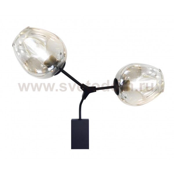 Светильник бра НИССА черная (прозрачные плафоны) w54*30 h50 E27 2*40W Kink light 07512-2,19(21)