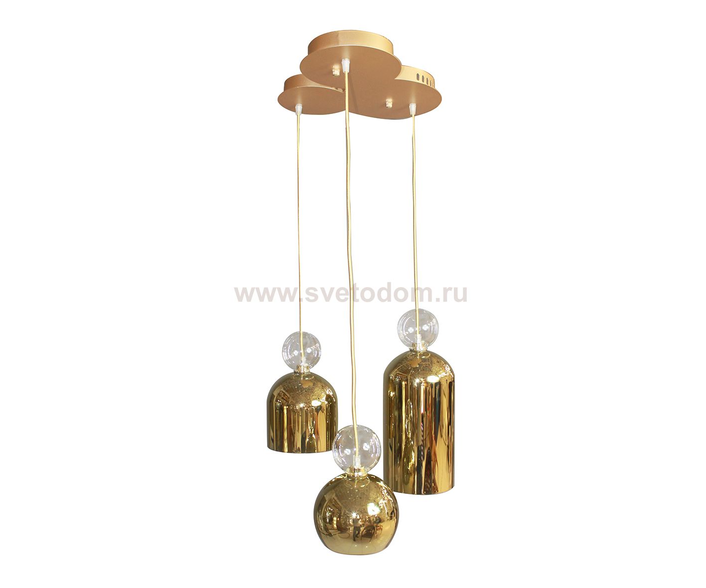 07560-3a,33-21 Люстра золото w39*34 h120 G9 3*5W (Led лампы в комплекте, 3000К) Kink light
