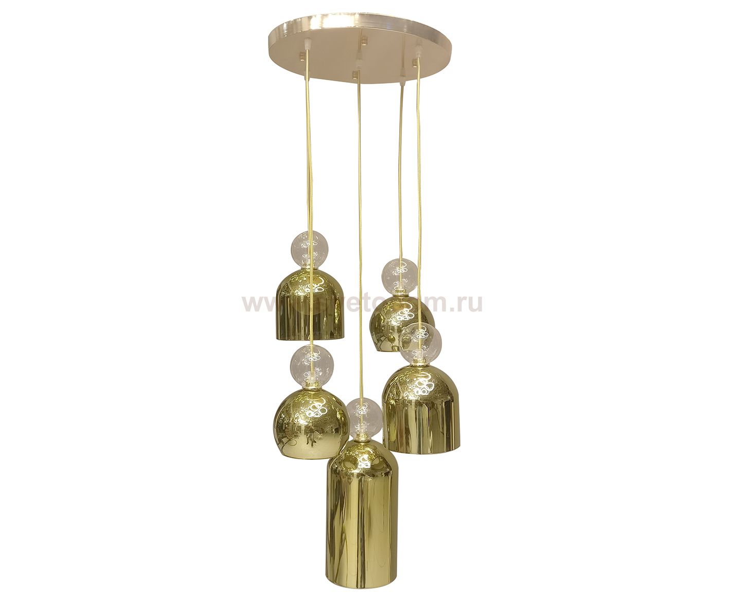 07560-5а,33-21 Люстра золото d40 h120 G9 5*5W (Led лампы в комплекте, 3000К) Kink light