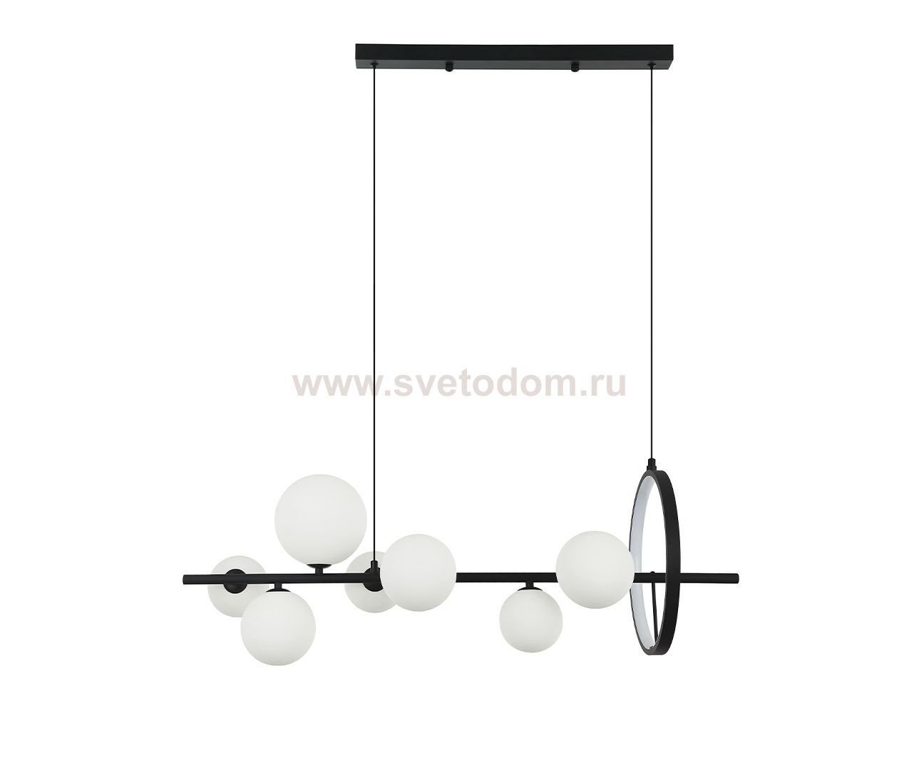 Kink Light 07608-7A,19(01) Люстра Иона черный  (плафоны белые матовые) w90*28 h150 G9 7*5W+ Led 17W (4000K) (Led) (лампами не комплектуется)