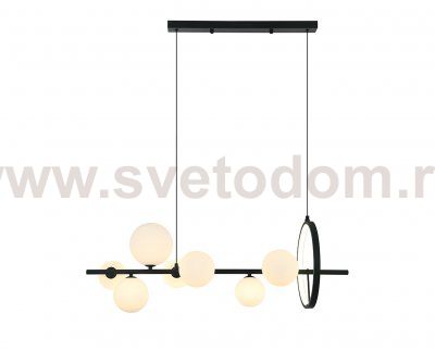 Kink Light 07608-7A,19(01) Люстра Иона черный  (плафоны белые матовые) w90*28 h150 G9 7*5W+ Led 17W (4000K) (Led) (лампами не комплектуется)