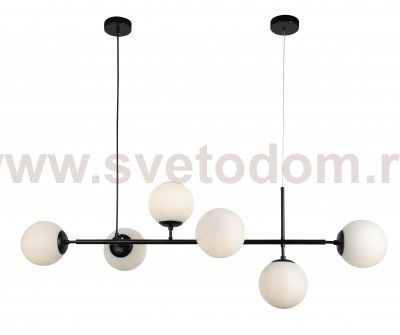 Kink Light 07622-6,19-01 Люстра Ирда черный/белый w120*35 h140 E27 6*40w (белые плафоны)