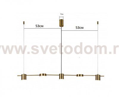 07624-5,20 Люстра Карин бронза w120*8,5 h120 Led 5*6W (4000K) Kink light