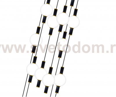 Kink Light 07637-18A,19(01) Люстра каскадная диммируемая Луена черный d40 h210 Led 90W (3000-6000K) с пультом ДУ
