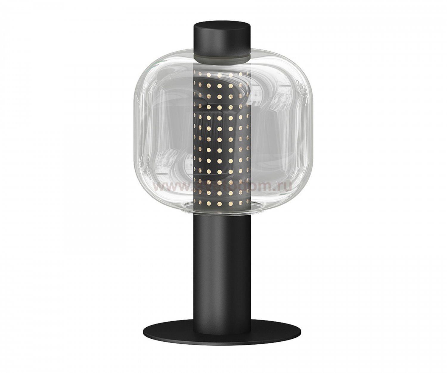 Kink Light 07710-T,19(21) Настольная лампа Гефо черный/прозрачный d26 h41 E27 1*40W