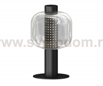 Kink Light 07710-T,19(21) Настольная лампа Гефо черный/прозрачный d26 h41 E27 1*40W