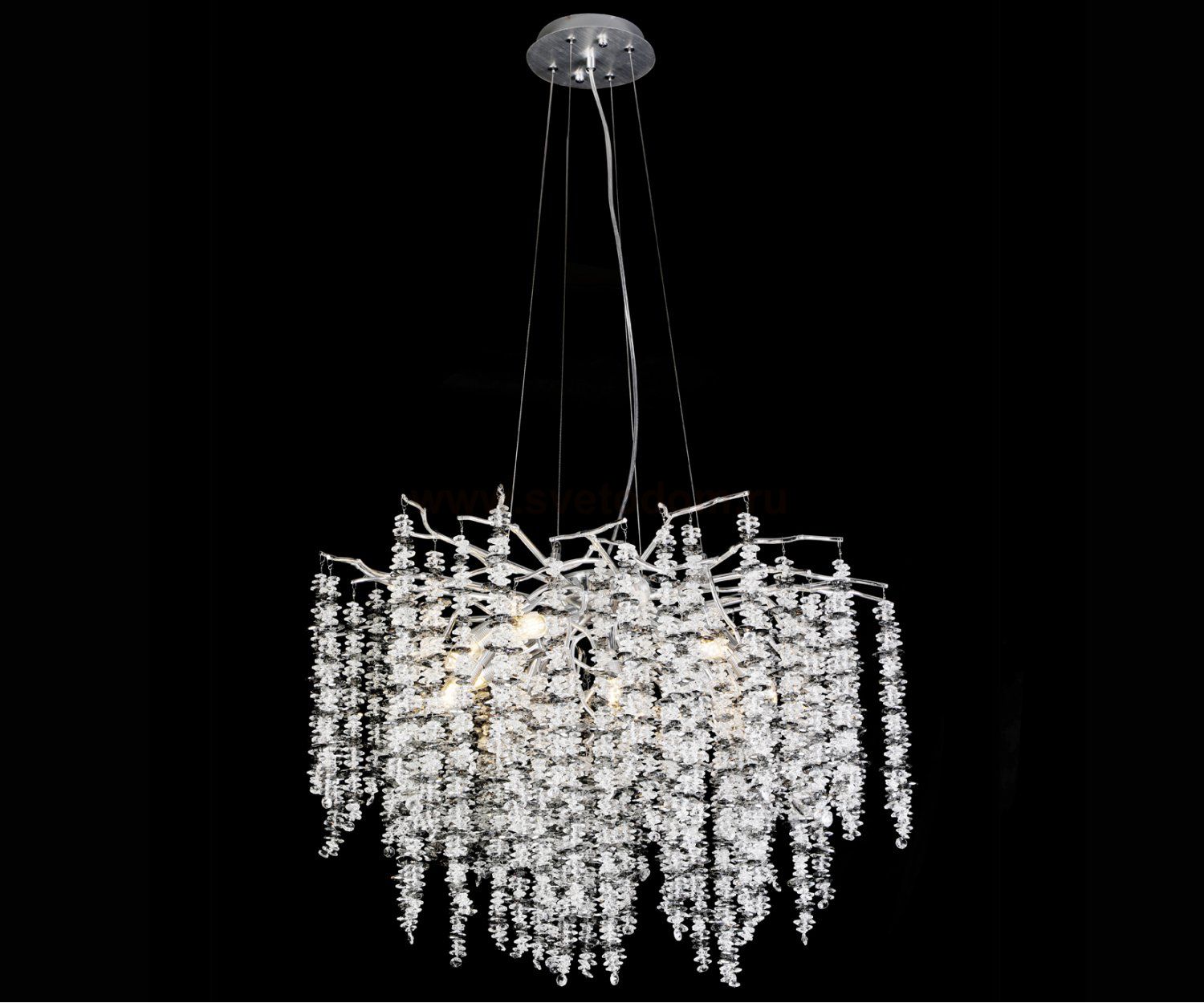 Kink Light 07871-80,16 Люстра Шанти серебро d80 h200 G9 10*7W (led лампы 7W (4000K) в комплекте)