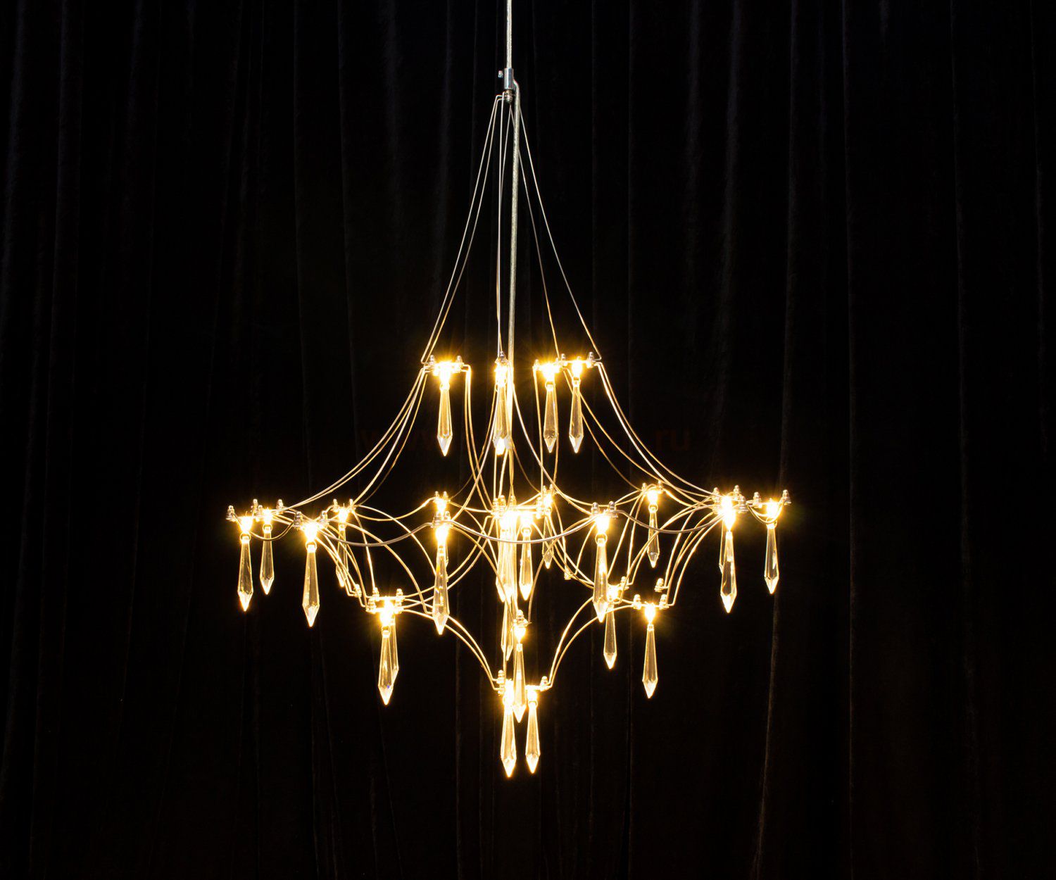 Kink Light 07881-60,02(21) Люстра диммируемая Галанта хром d60 h190 Led 34*0,5W (3000-6000K) с пультом ДУ