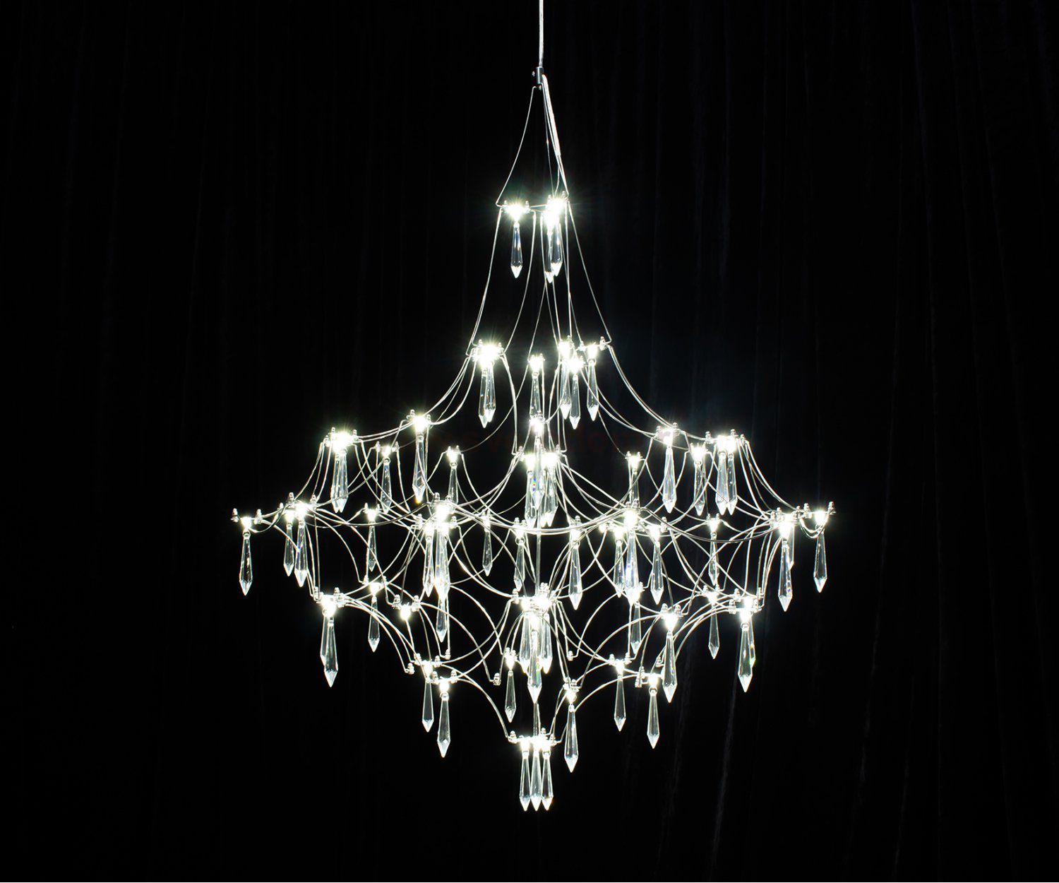 Kink Light 07881-80,02(05-21) Люстра диммируемая Галанта хром d80 h215 Led 66*0,5W (3000-6000K) с пультом ДУ