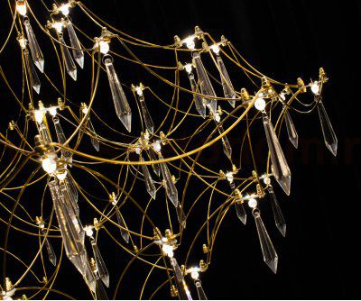 Kink Light 07881-80,33(21) Люстра диммируемая Галанта золото d80 h215 Led 66*0,5W (3000-6000K) с пультом ДУ