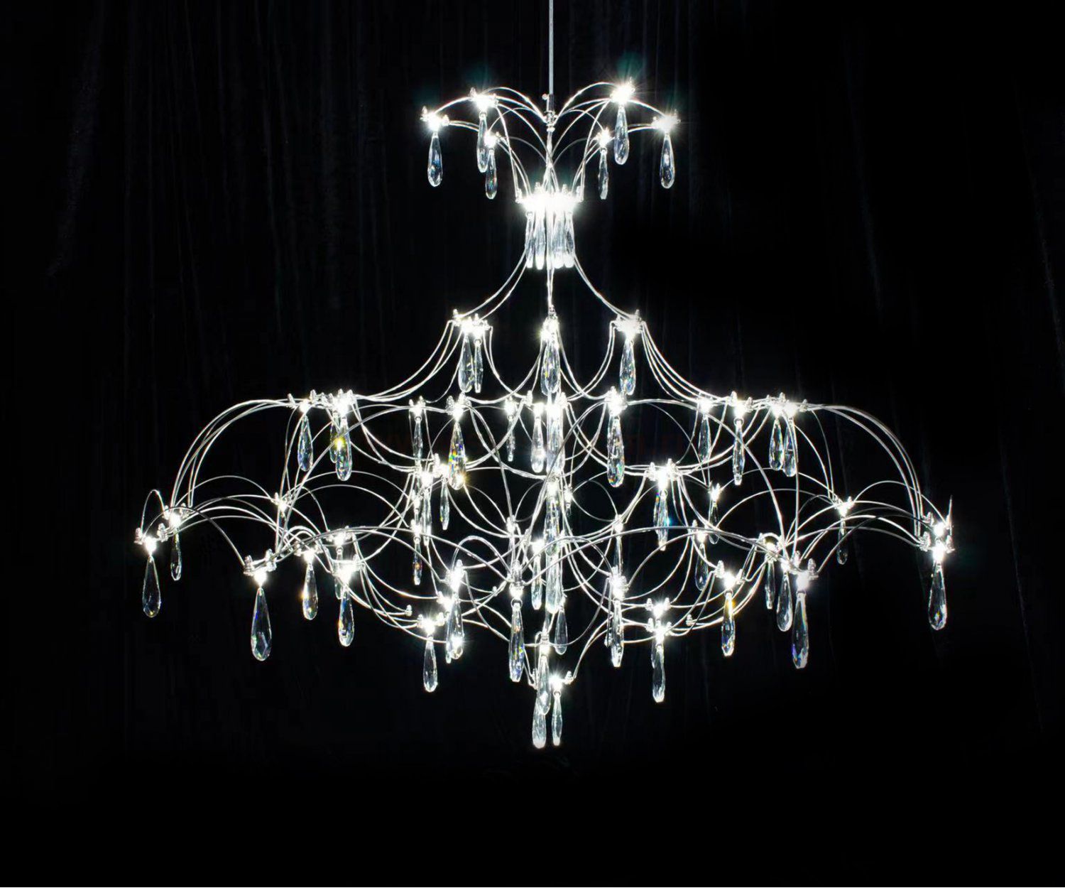 Kink Light 07890-S,02(21) Люстра димм. Галанта хром d110 h232 Led 75*0,5W (3000-6000K)