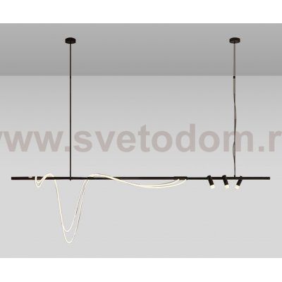 Kink Light 08039-180A,19 Подвес диммируемый Кайли черный L182 h120 Led 2*60W+GU10 3*3W(4000K) с пультом ДУ