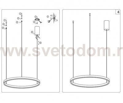 Подвесной светильник ТОР черный d40 h110 Led 24W (4000K) Kink light 08212,19P(4000K)