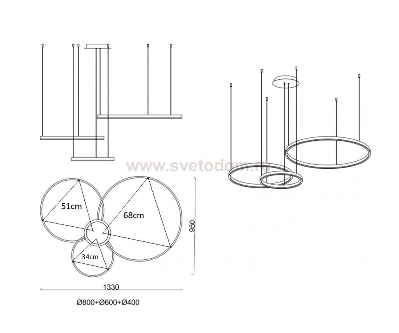 Люстра Kink Light 8223,32P Тор