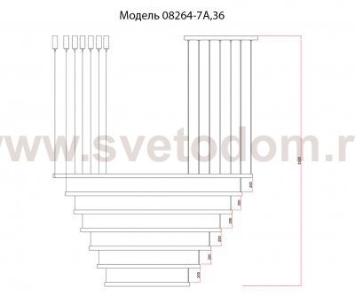 Kink Light 08264-7A,36 Подвес диммируемый Хейла латунь w160*105 h300 Led 330W (3000K) с пультом ДУ