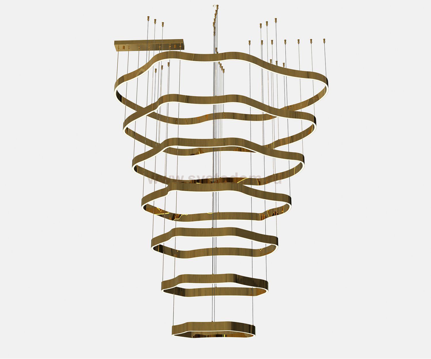 Kink Light 08264-7A,36 Подвес диммируемый Хейла латунь w160*105 h300 Led 330W (3000K) с пультом ДУ