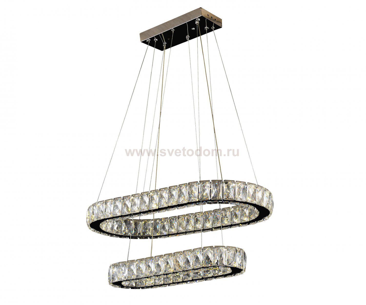 08556(3000-6000К) Подвес Эллипс-Кристалл хром d60 h120 Led 56W (3000-6000K) с пультом ДУ Kink light