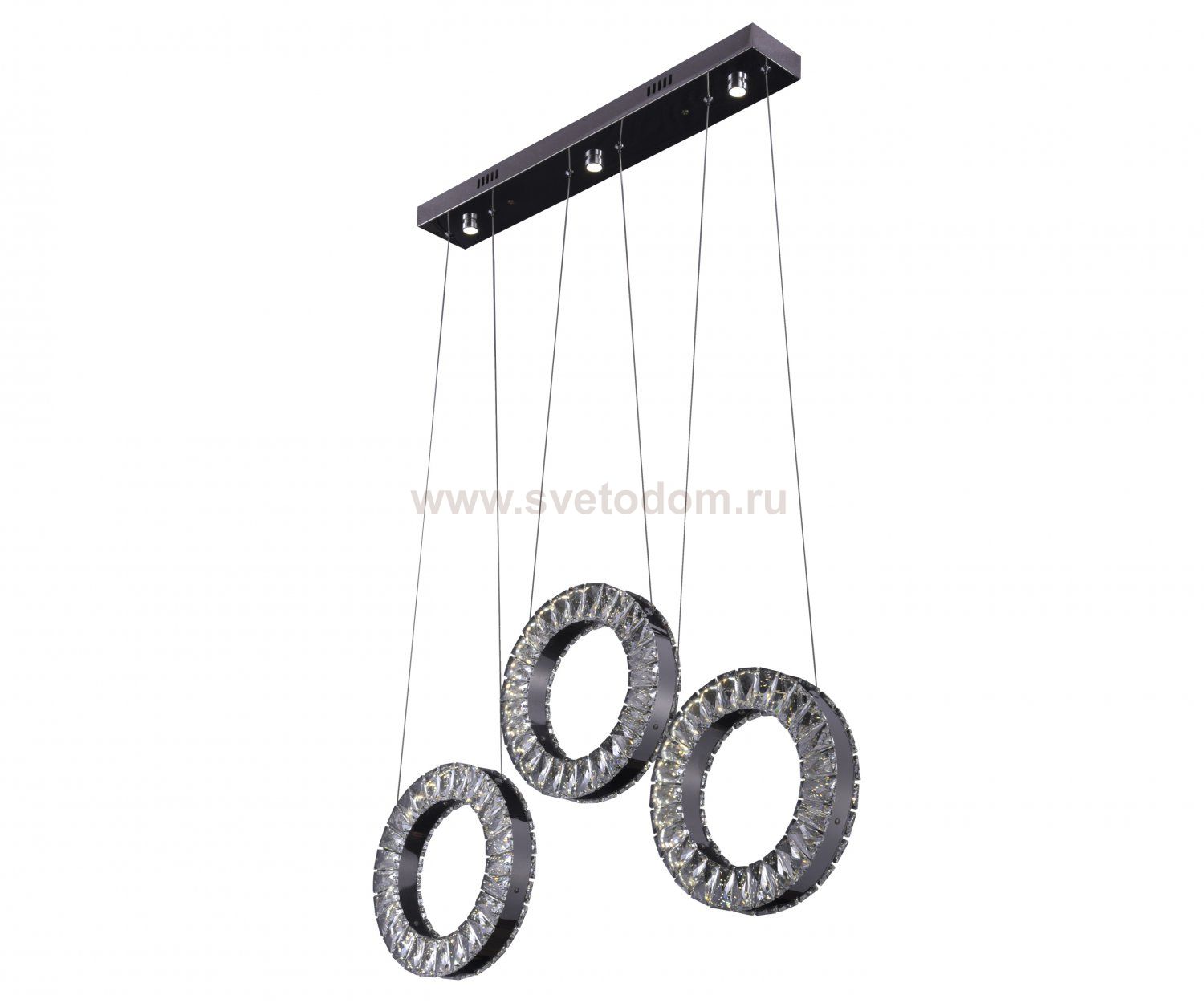 08616(3000-6000K) Подвес Тор-Кристалл хром w67*10 h120 Led 126W (3000-6000K) с пультом ДУ. d кольца 29 см ,внутренний d19см Kink light