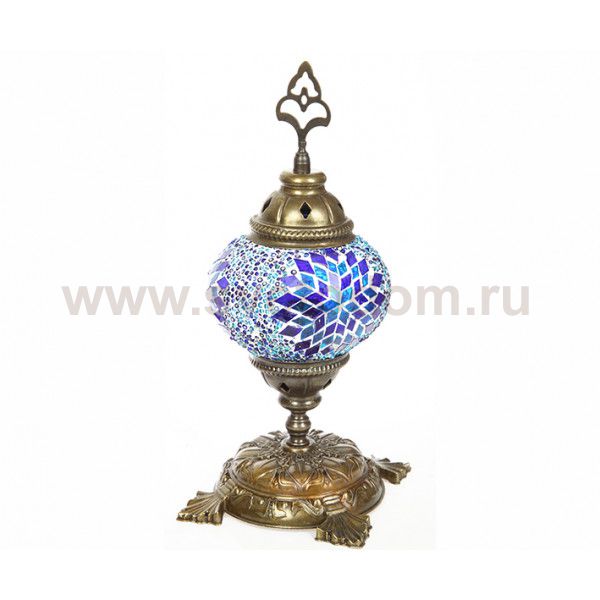 Настольная лампа МАРОККО голубая h31 d12 E14 1*40W Kink light 903,05